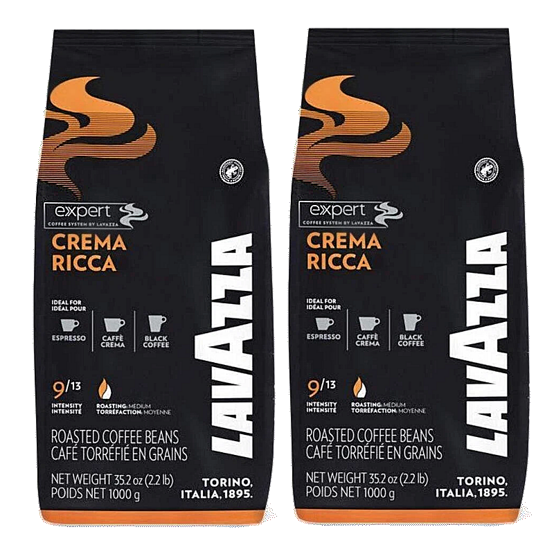 Lavazza Crema Ricca *TWIN PACK* X2 1kg Bags Coffee Beans
